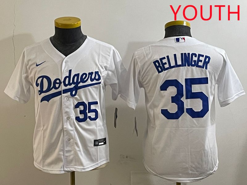 Youth Los Angeles Dodgers #35 Bellinger White Game 2025 Nike MLB Jersey style 11